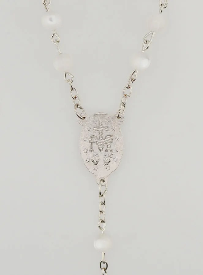 Miraculous Virgin Rosary White Beads (pic 4)