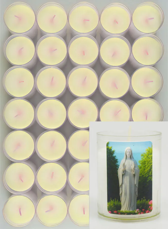 Set of 10 Votive Candles to Our Lady of the Poor (pic 1)