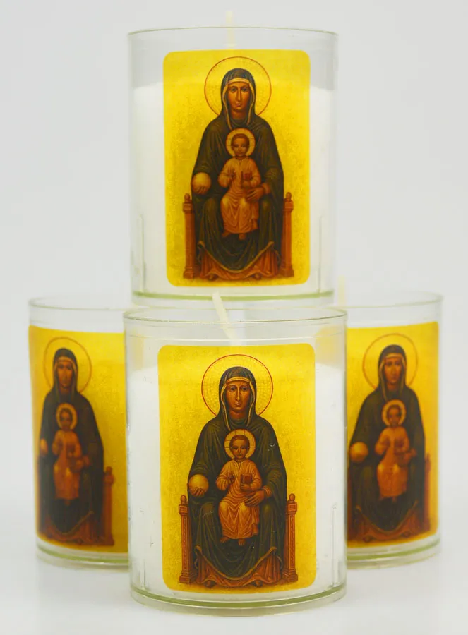 Set of 4 Votive Candles Our Lady of Montserrat (pic 1)