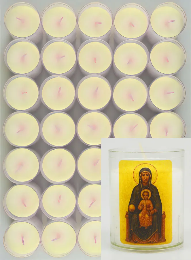 Set of 24 Votive Candles Our Lady of Montserrat (pic 1)