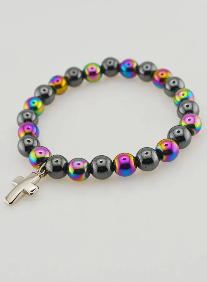 Gemstone Bracelet - Titanium Quartz and Haematite (pic 3)