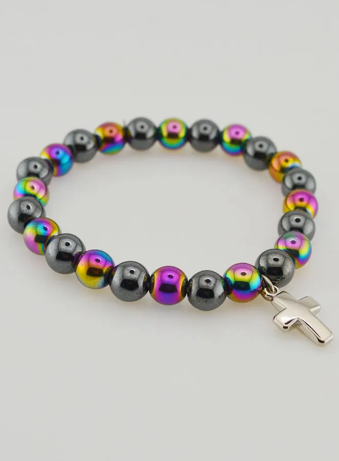 Gemstone Bracelet - Titanium Quartz and Haematite (pic 4)