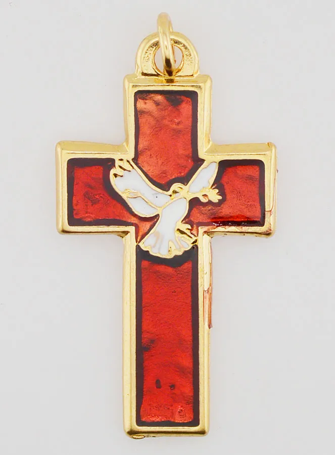 Confirmation Pendant Holy Spirit and Pax - Red (pic 1)