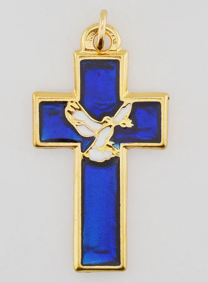 Confirmation Pendant with Holy Spirit and Pax - Blue (pic 1)