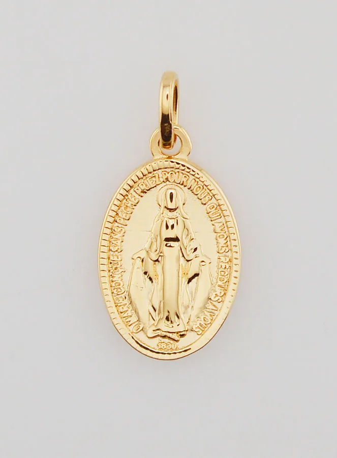 Gold Plated Miraculous Medal - 18mm (pic 1)