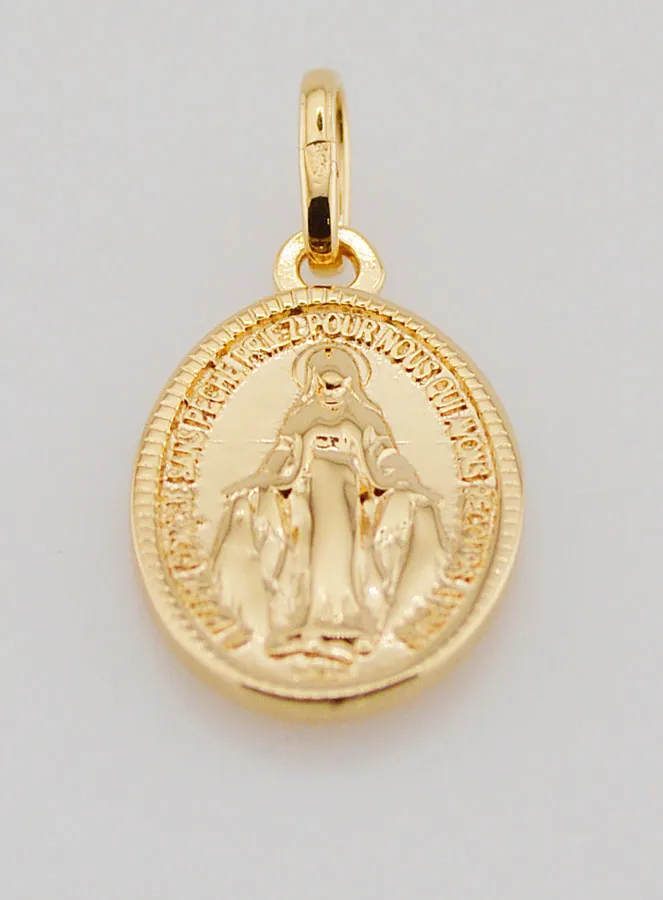 Gold Plated Miraculous Medal - 18mm (pic 2)