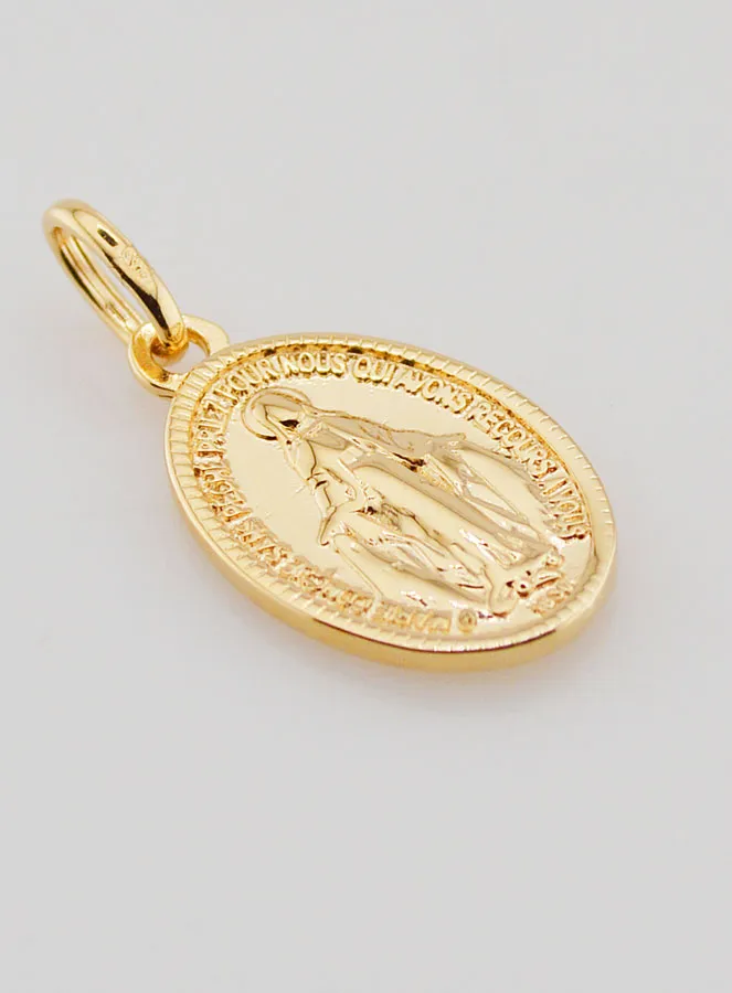 Gold Plated Miraculous Medal - 18mm (pic 3)