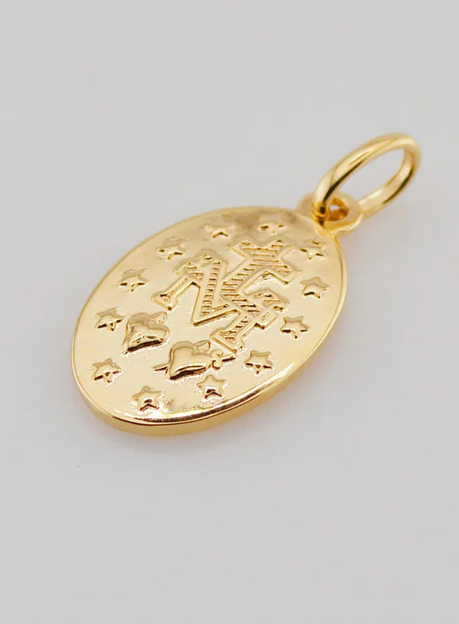 Gold Plated Miraculous Medal - 18mm (pic 4)