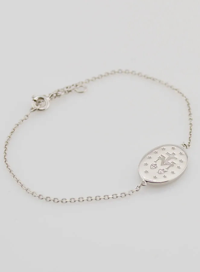 Miraculous Medal Bracelet - Silver and Blue Enamel (pic 4)