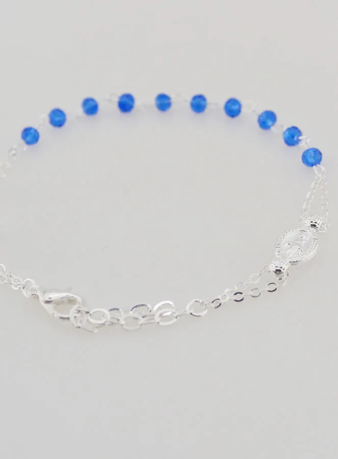 Decade Bracelet Miraculous Medal and Cross - Blue (pic 4)