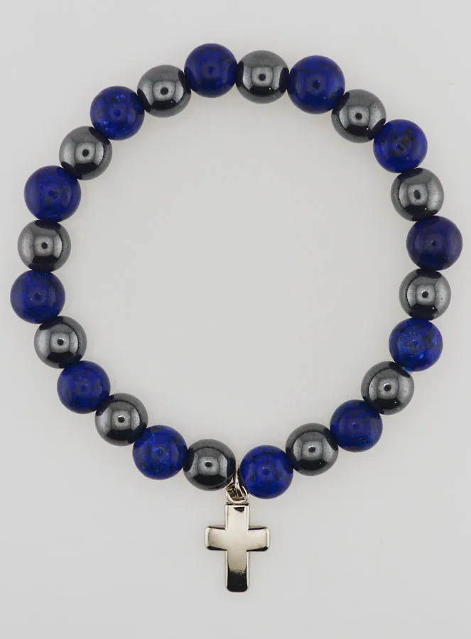 Gemstone Bracelet - Hematite and Lapis Lazuli (pic 1)