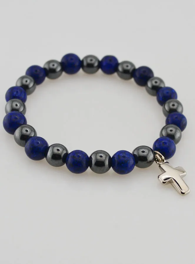 Gemstone Bracelet - Hematite and Lapis Lazuli (pic 3)