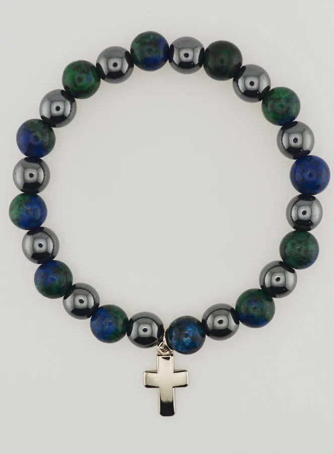 Gemstone Bracelet - Hematite and Azurite (pic 1)