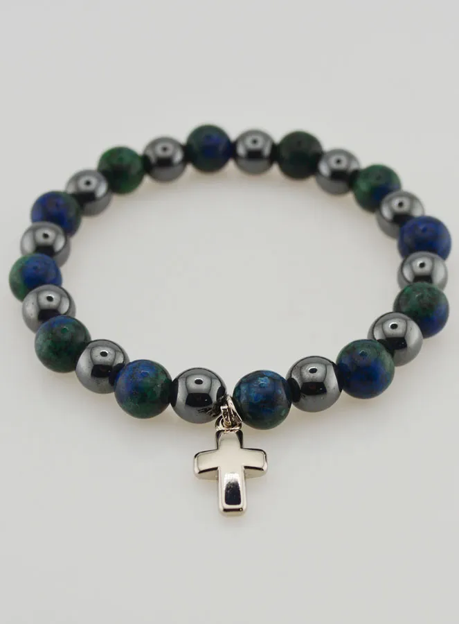 Gemstone Bracelet - Hematite and Azurite (pic 2)