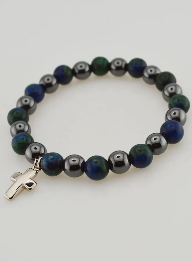 Gemstone Bracelet - Hematite and Azurite (pic 3)