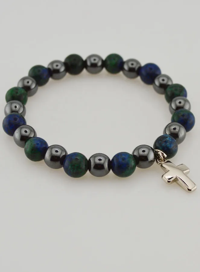 Gemstone Bracelet - Hematite and Azurite (pic 4)