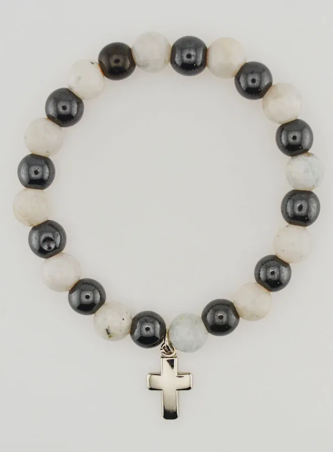 Gesmstone Bracelet - Hematite and Moonstone (pic 1)