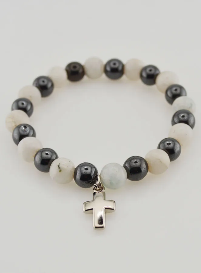 Gesmstone Bracelet - Hematite and Moonstone (pic 2)