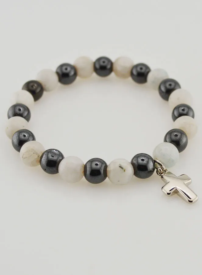 Gesmstone Bracelet - Hematite and Moonstone (pic 3)