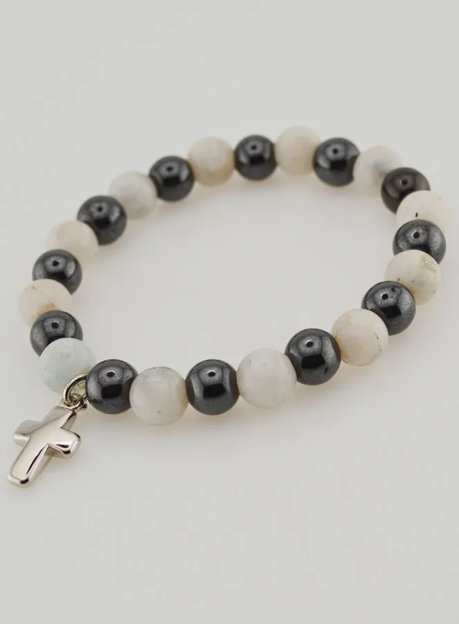 Gesmstone Bracelet - Hematite and Moonstone (pic 4)