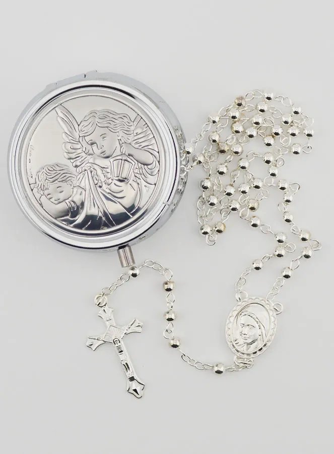 Guardian Angel Rosary Case and Rosary (pic 1)