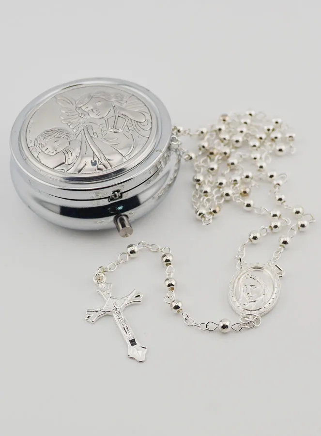 Guardian Angel Rosary Case and Rosary (pic 2)