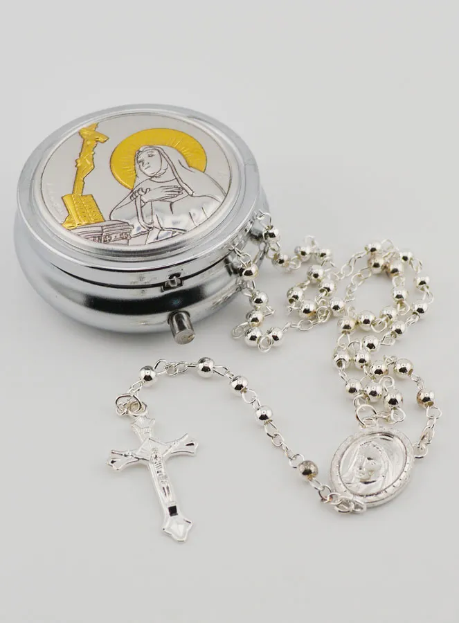 Saint Rita Rosary Case and Rosary (pic 2)