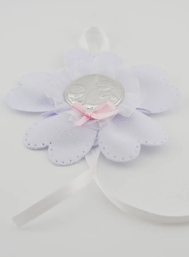 Christening Gift - Cradle Medal Flower - Guardian Angel (pic 2)