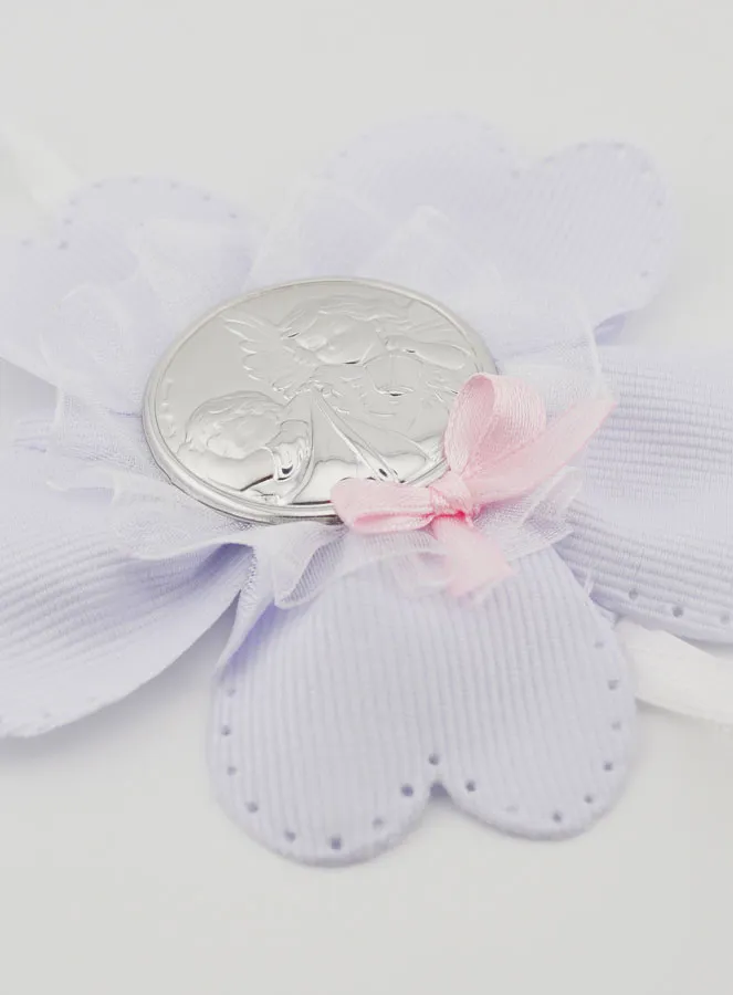 Christening Gift - Cradle Medal Flower - Guardian Angel (pic 3)