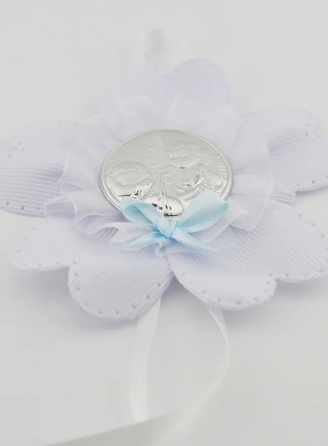 Christening Gift - Cradle Medal Flower - Guardian Angel (pic 2)