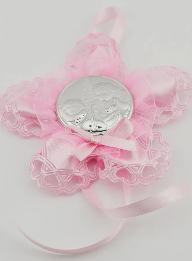 Christening Gift - Cradle Medal Flower - Guardian Angel (pic 2)