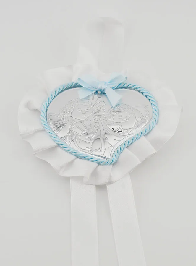 Christening Gift - Cradle Medal Heart and Guardian Angel (pic 2)