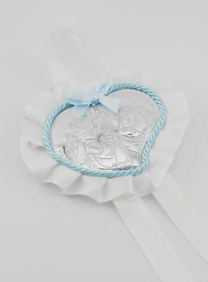 Christening Gift - Cradle Medal Heart and Guardian Angel (pic 3)
