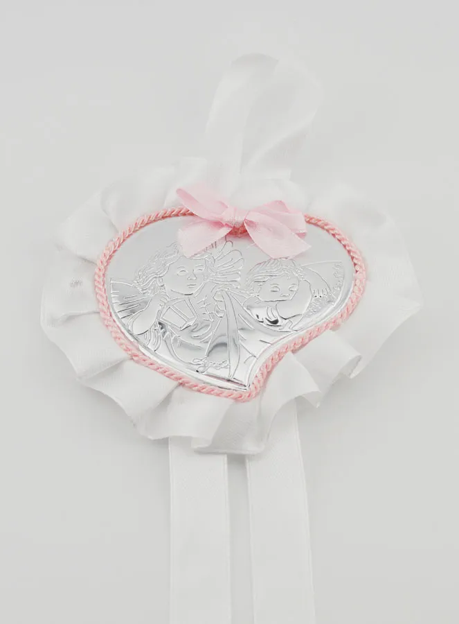 Christening Gift - Cradle Medal with Heart and Guardian Angel (pic 2)