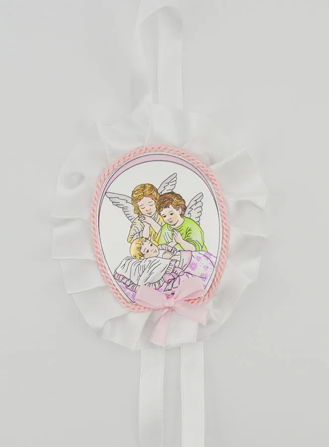 Christening Gift - Cradle Medal with Guardian Angels (pic 1)