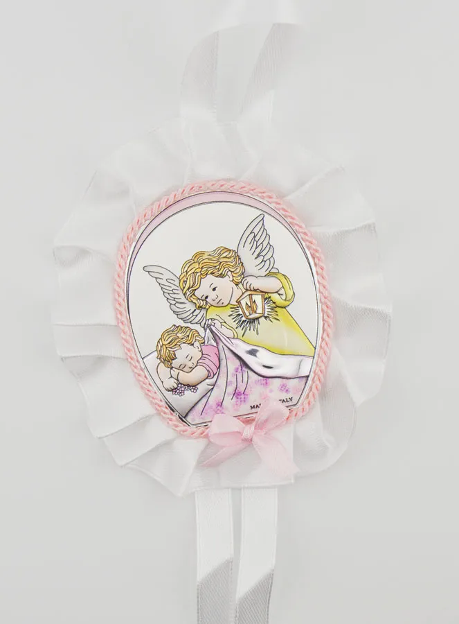Christening Gift - Cradle Medal Angel with Lantern (pic 1)