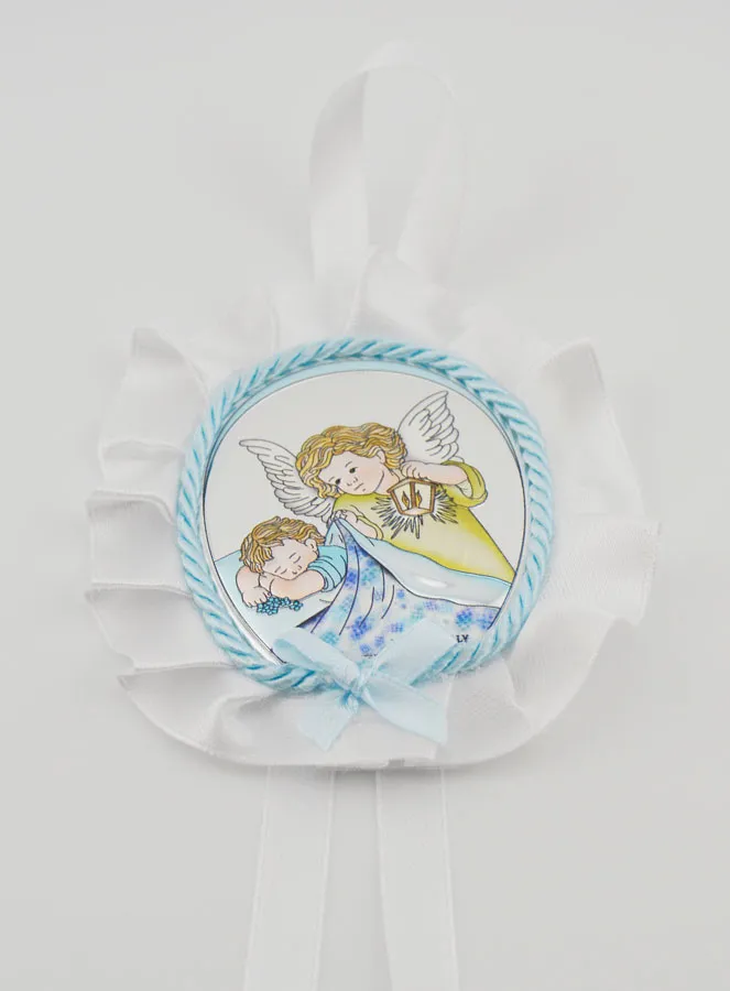 Christening Gift - Cradle Medal Angel with Lantern (pic 2)