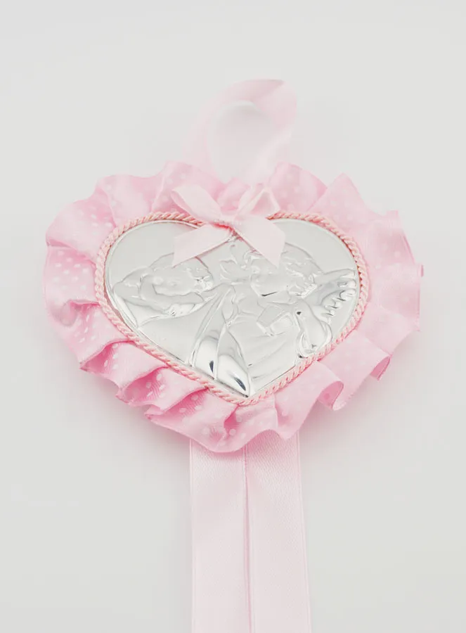 Christening Gift - Cradle Medal with Heart Angel Lantern (pic 2)