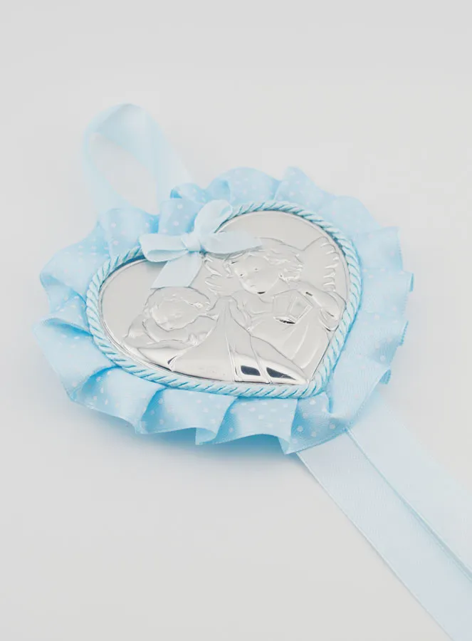 Christening Gift - Cradle Medal with Angel Lantern Heart (pic 3)