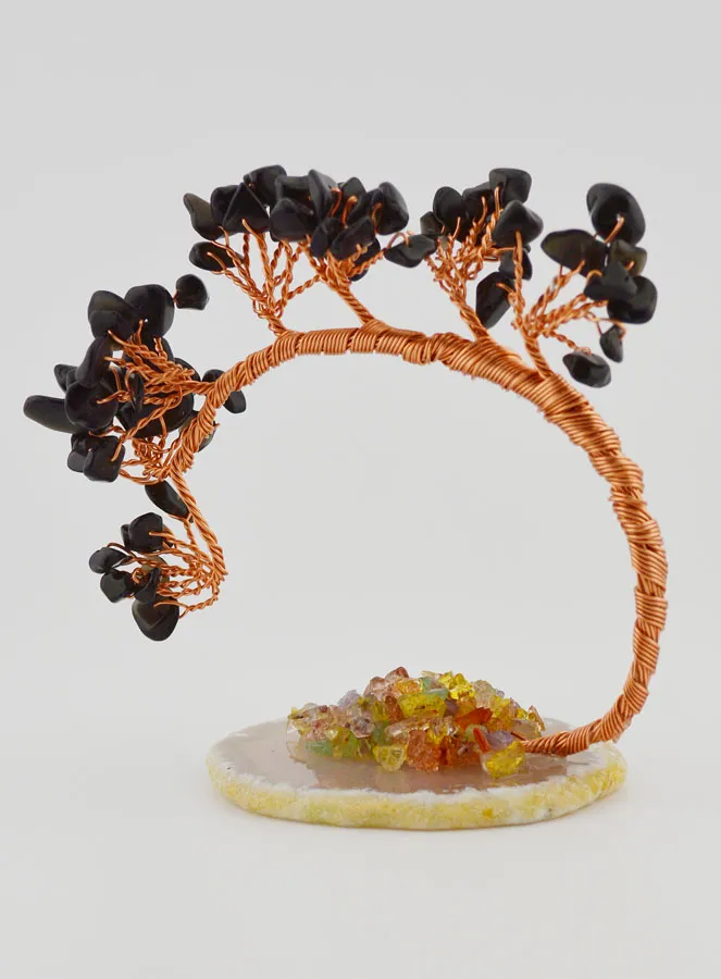 Tree of Life on Agate - Obsidian (pic 4)