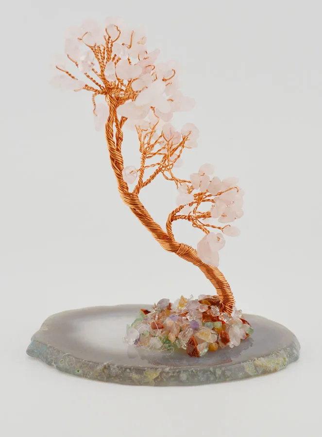 Tree of Life on Agate - Rose Quartz (pic 1)