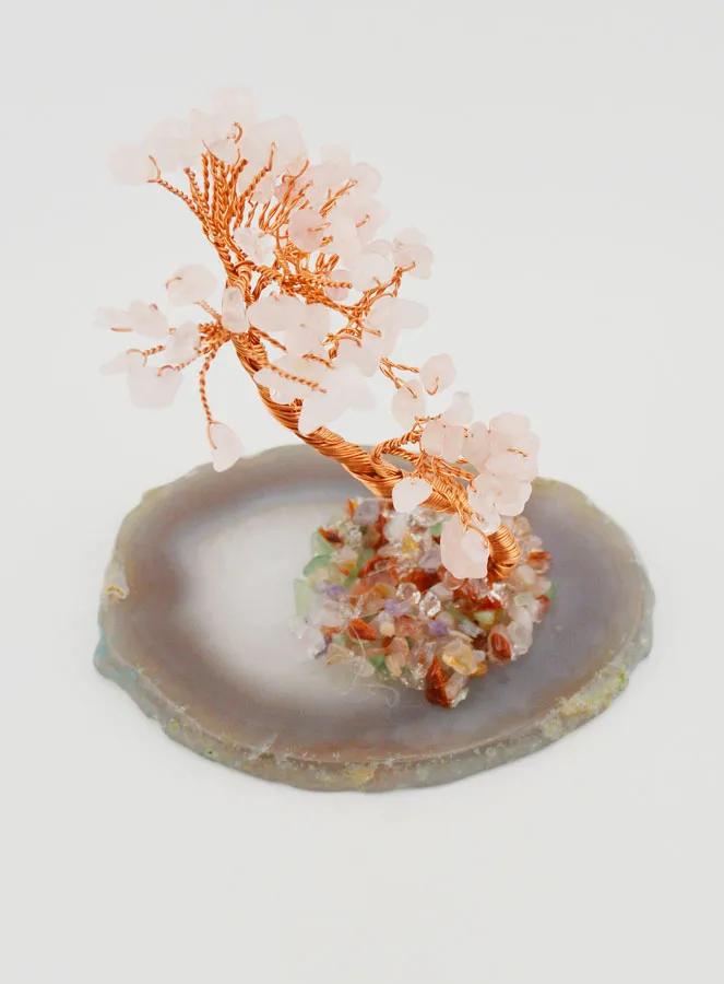 Tree of Life on Agate - Rose Quartz (pic 2)