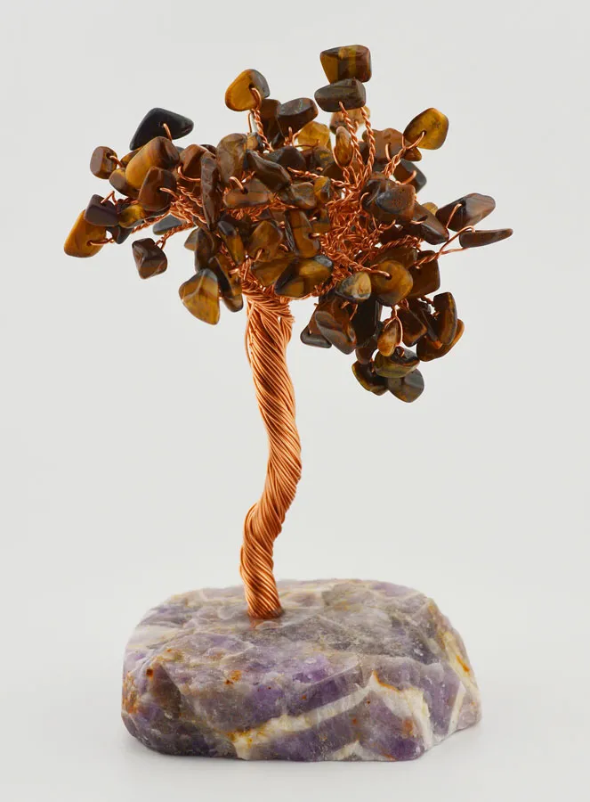 Tree of Life on Amethyst Base - Tiger's Eye (pic 1)