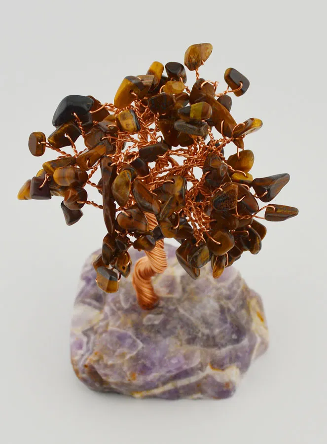 Tree of Life on Amethyst Base - Tiger's Eye (pic 2)