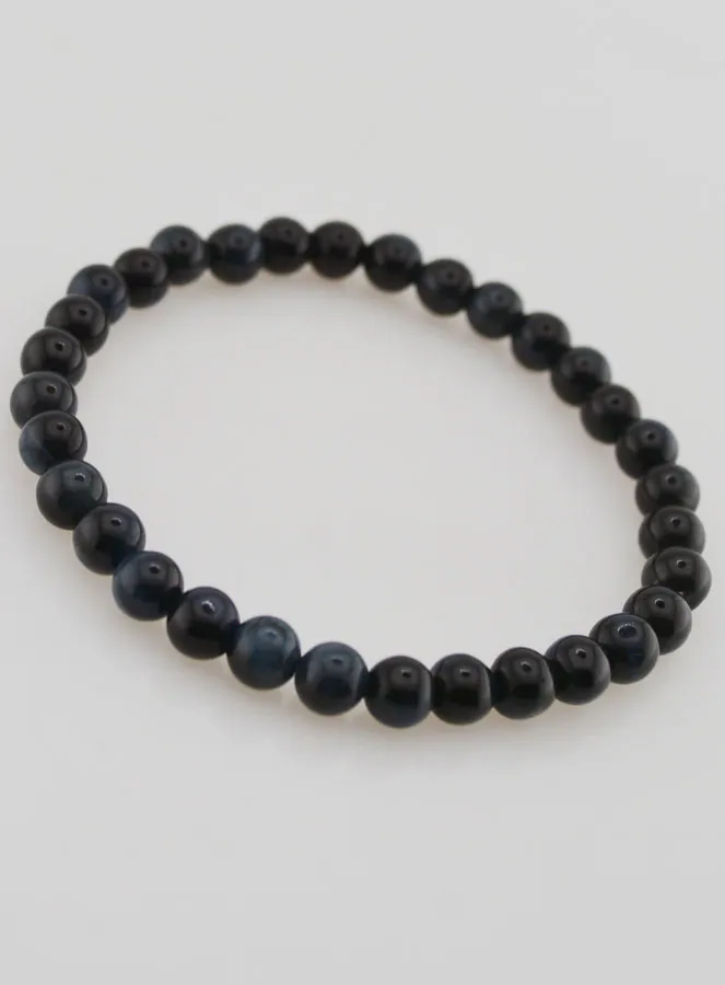 Hawk's Eye Gemstone Bracelet - 6 mm (pic 3)