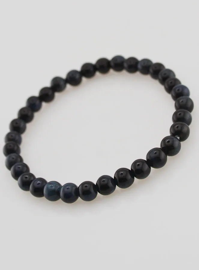 Hawk's Eye Gemstone Bracelet - 6 mm (pic 4)