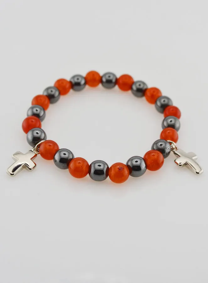 Gemstone Bracelet - Hematite and Carnelian (pic 2)