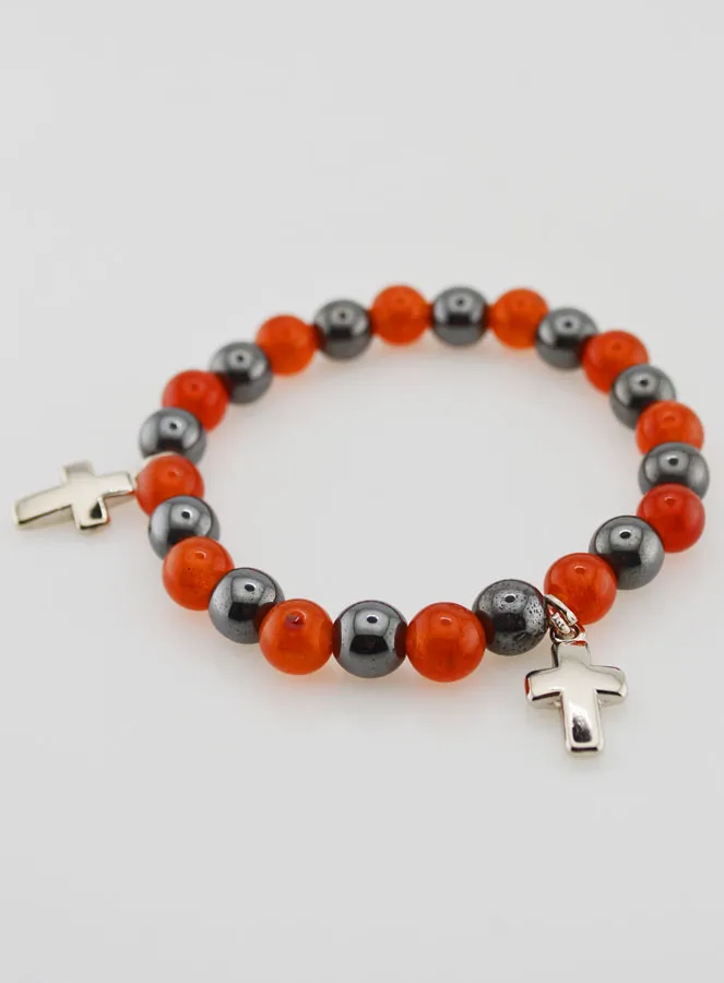 Gemstone Bracelet - Hematite and Carnelian (pic 3)