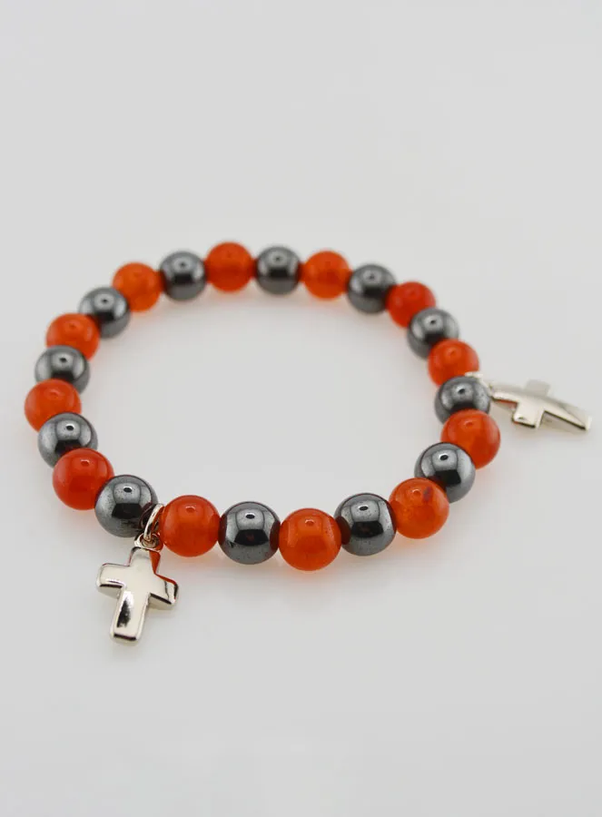 Gemstone Bracelet - Hematite and Carnelian (pic 4)