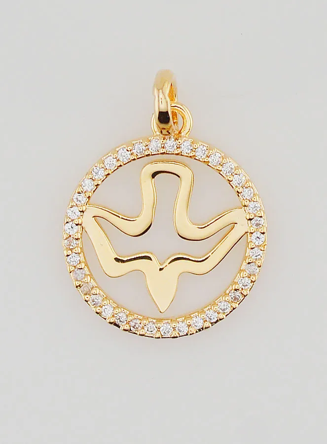 Openwork Holy Spirit Medal Gold Plated - 15mm (pic 1)